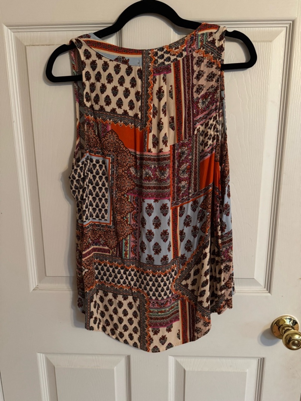 Soirée‎ Boho Patchwork V-Neck Sleeveless Top - Multi - Picture 4 of 6